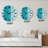 Turquoise Vertical Stripes - Patterned Wall Clock-216539972