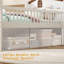 Twin Bed Frame With Storage 4 Drawers, Bed Frame, Platform Twin Size Bed With Guardrail Headboard And Ladder-1377170172