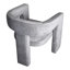 Fauteuil demi-tonneau en polyester 29 po Verna-401537968