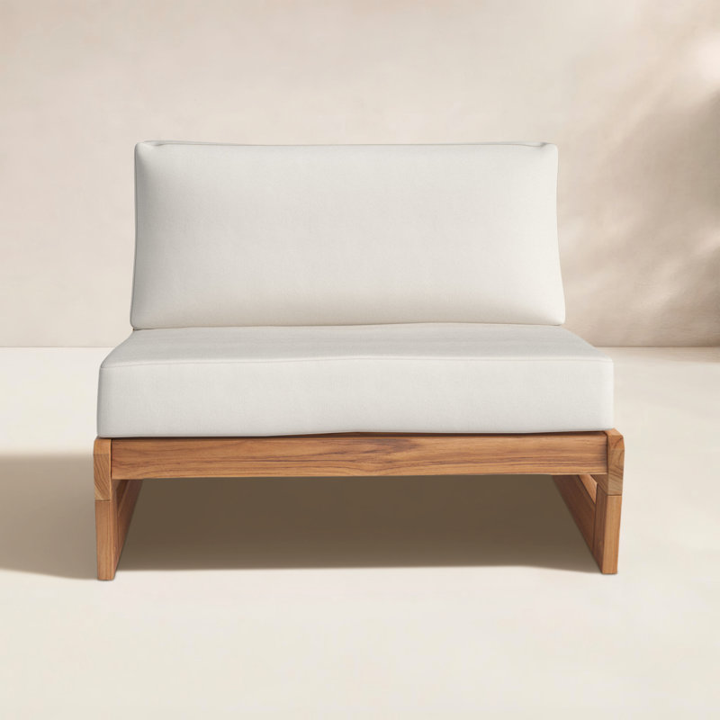 Despina Teak Patio Chair with Cushions, Beige