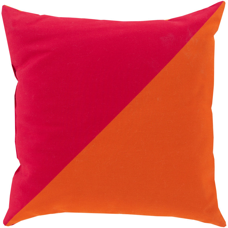 Rain Outdoor Throw Pillow, 20" H x 20" W, Tangerine/Hot Pink