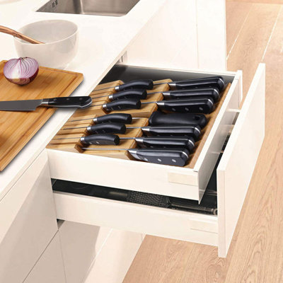Bamboo In-Drawer Knife Block