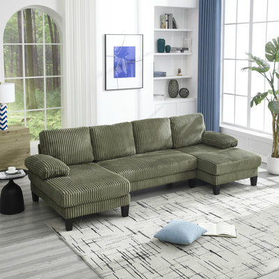 New 4 Modular U-shaped With Double Chaise, Plastic Feet, Supportive And Relaxing Iron Frame, Comfortable