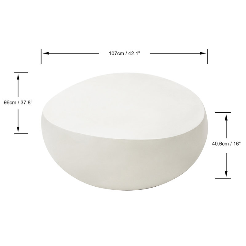 Ikaria GRC Coffee Table, Cream White