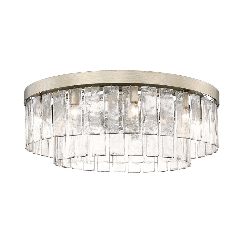 Plafonnier encastré en verre Lynsee, Or blanc