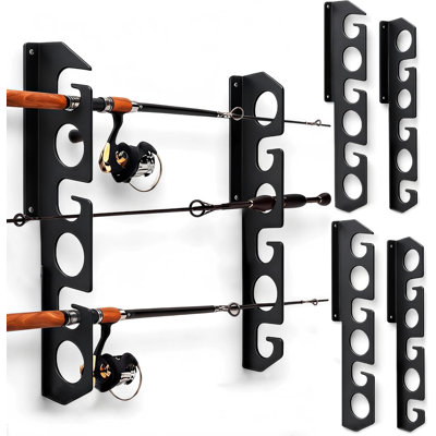 Steel, PVC Rubber Wall Mounted Fishing Rack