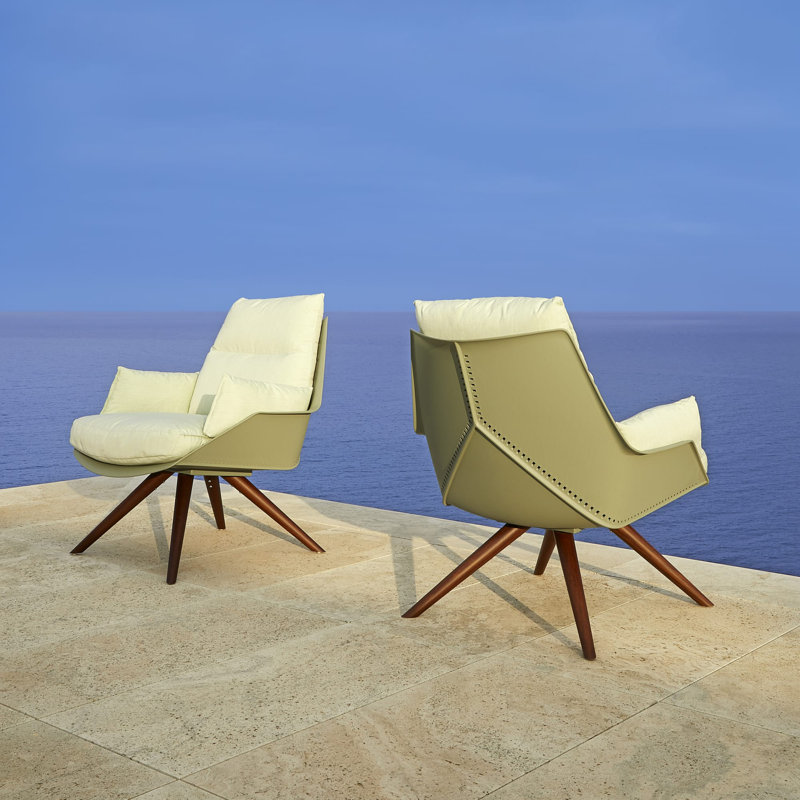 Fauteuil de terrasse avec coussin Anou, Gris verdâtre