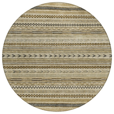Luthyra Chocolate Washable Indoor-Outdoor Rug - LOOMLAN