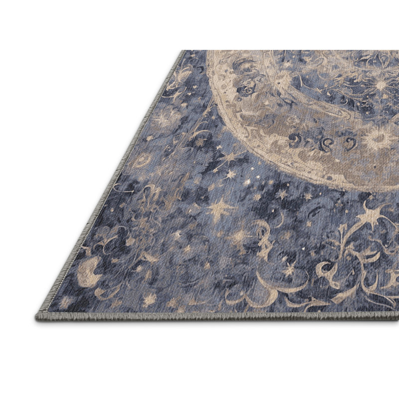 Machine Washable Pink Area Rug, Round 5'