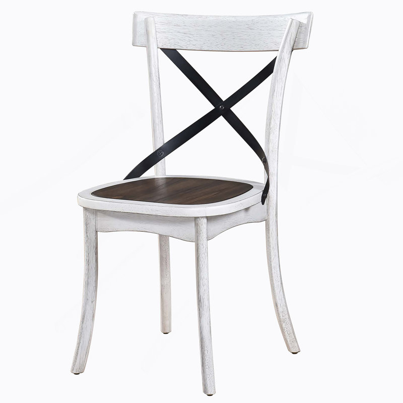 Ensemble de 2 chaises de salle à manger de style rustique moderne avec design rétro en X