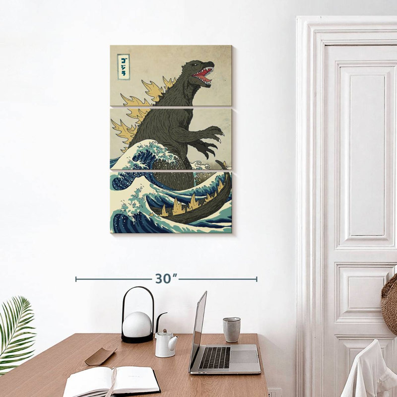 Kelan The Great Monster Off Kanagawa, 32" H x 20" W