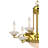 8-Light Polished Brass Candelabra Chandelier with Frosted Glass Bowl Shade