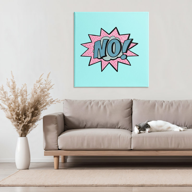 No Comic Speech Bubble Canvas, design by Ashley Singleton, 30" H x 30" W