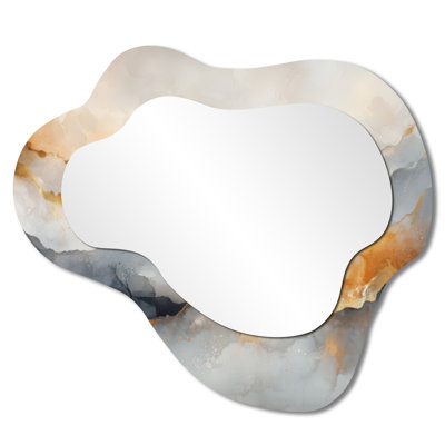 Galaxy Drift of Abstract Marble I - Miroir mural décoratif nuage de marbre, miroir de coiffeuse moderne, imprimé sur métal