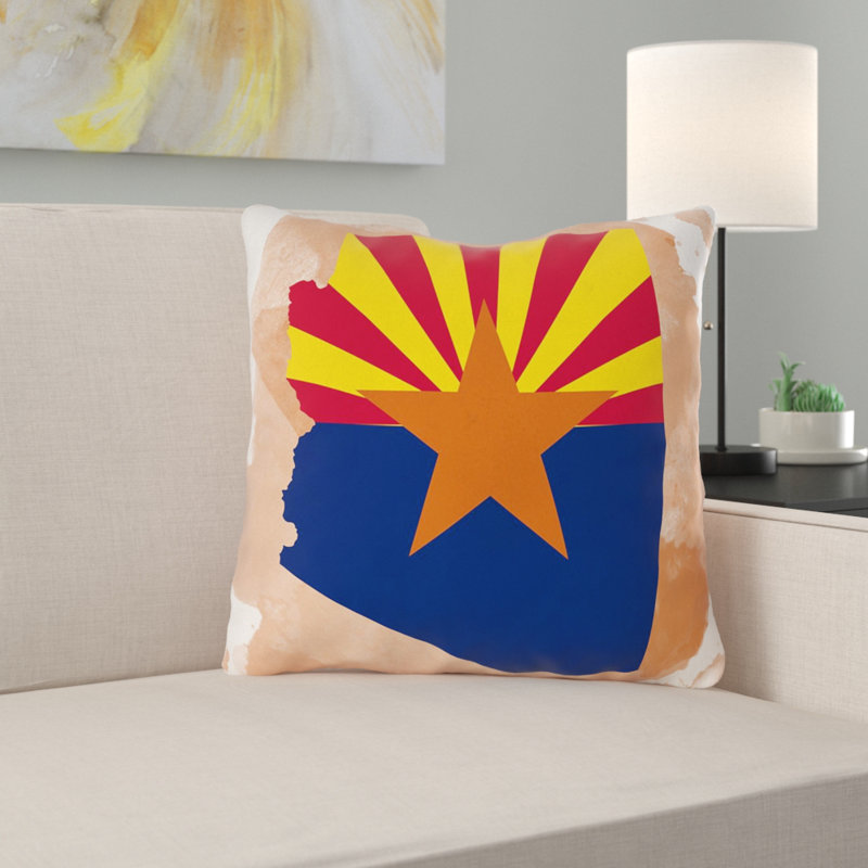 Coussin de l’arizona, coussin de jeté, 14 po x 14 po, Croisé en coton - intérieur