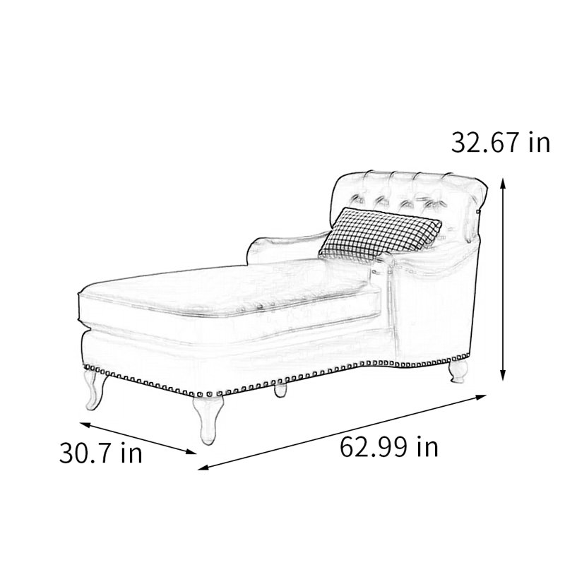 Chaise longue simple, Similicuir blanc