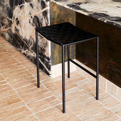 Laimonas Upholstered Counter Stool with Metal Frame