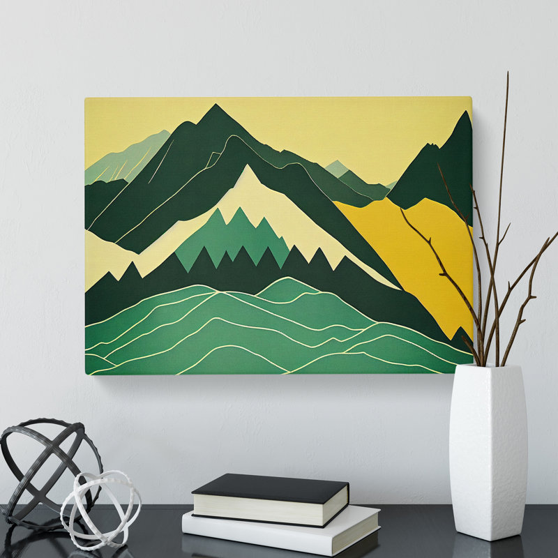 Euphoric Abstract Mountains - Wrapped Canvas, 50cm H x 76cm W x 3cm D