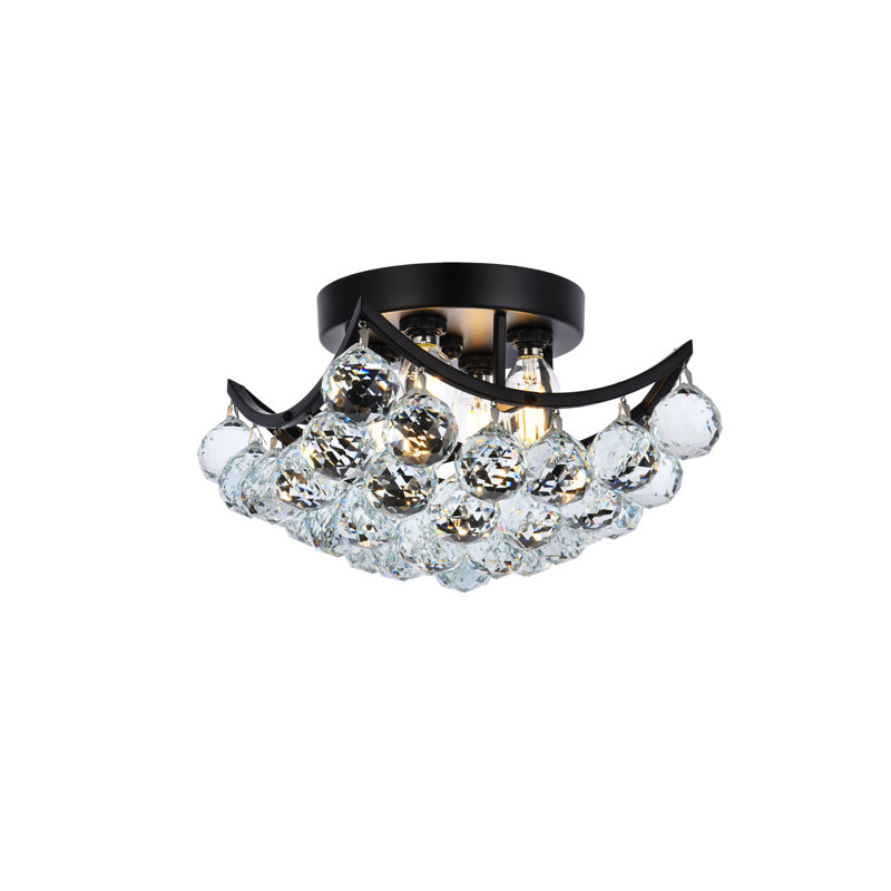 Plafonnier semi-encastré géométrique unique à 4 lumières de 10 po Hatton, Chrome, Coupe royale
