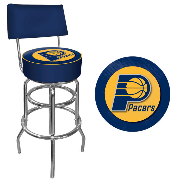 Swivel Upholstered Counter Stool with Metal Frame, Indiana Pacers