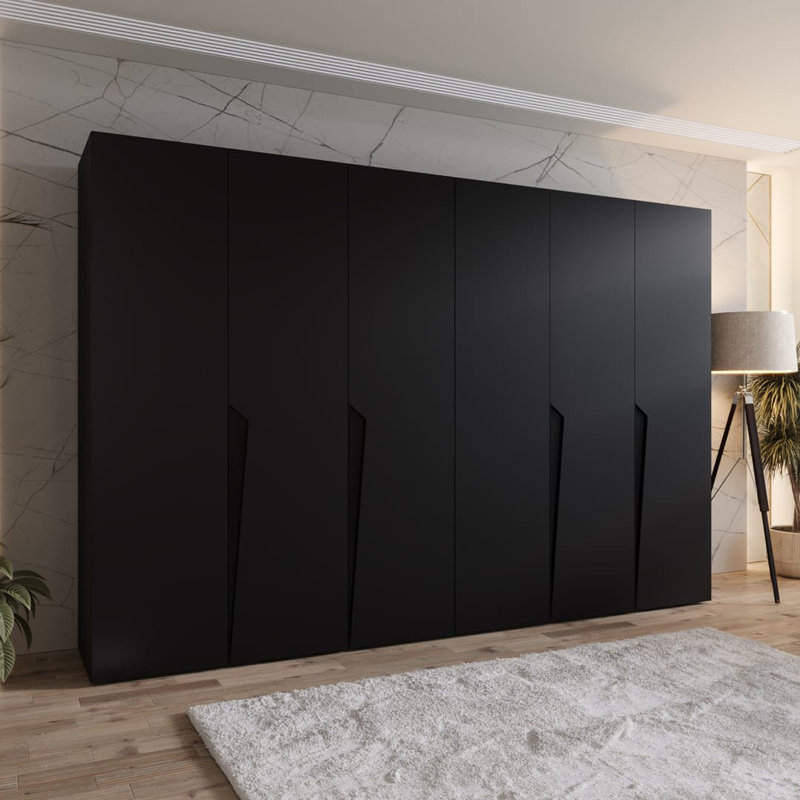 Manufactured Wood Wardrobe, Black