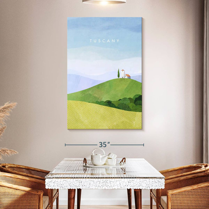 Affiche de voyage rétro Aime Tuscany, H 51 po x l 34 po