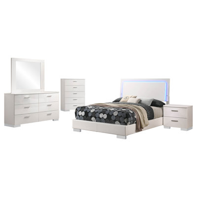 Ensemble de chambre à coucher 5 pièces avec lumières DEL Sok