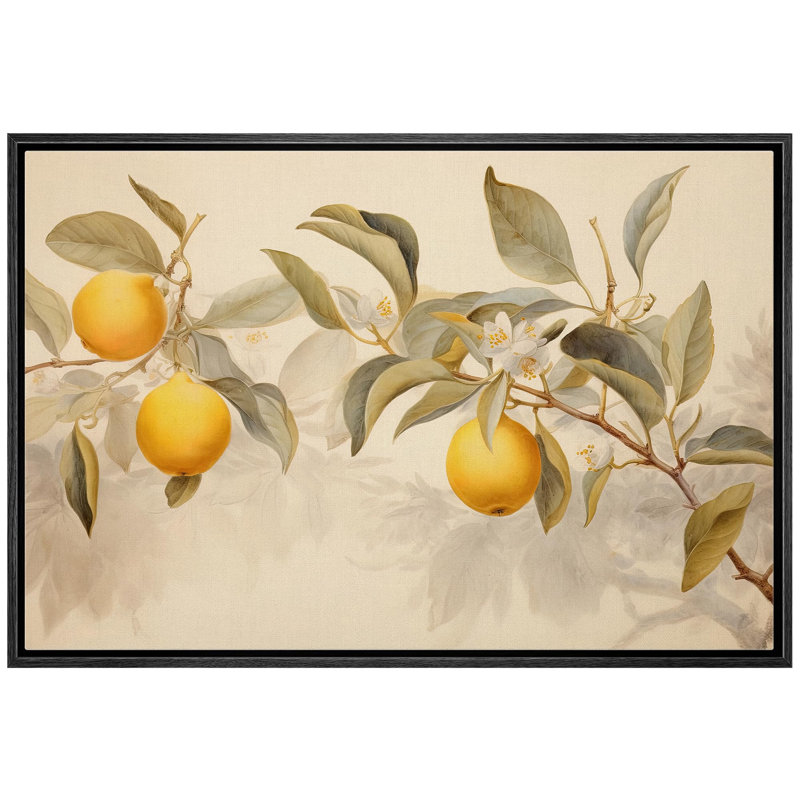 Aliments pour la cuisine «Peach Fruit And» sur, H 24 po x l 36 po, Cadre noir