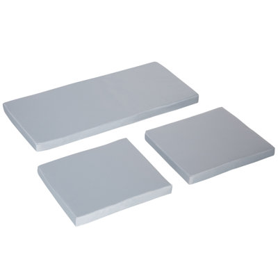 Outsunny Outdoor Seat Cushion Pads for 3 PCs Rattan Furniture Grey