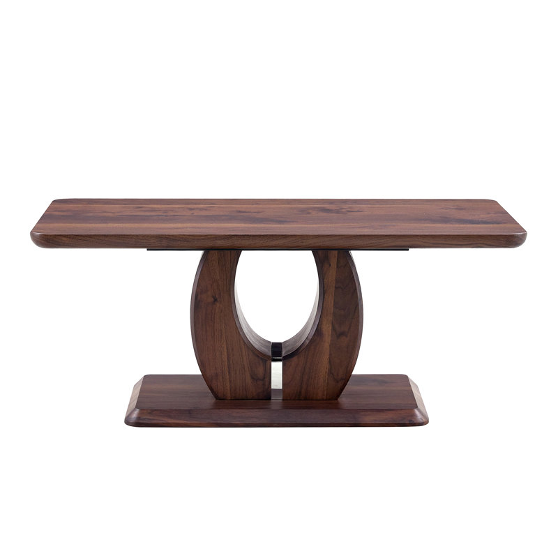 Modern Minimalist Rectangular MDF Coffee Table, Walnut Dark Brown Sticker-Patterned | Gift Idea