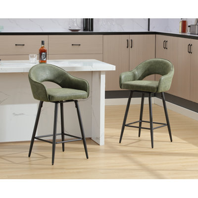 Swivel Bar Stools 27 Counter Stools Faux Leather Counter Height Bra Stools Chairs for Kitchen Island Swivel Bar Stools 27 Counter Stools Faux Leather Counter Height Bra Stools Chairs for Kitchen Island