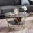 Rena Modern 2-Tier Round Coffee Table - Faux Marble with Storage Shelf and Metal Frame-1836826285