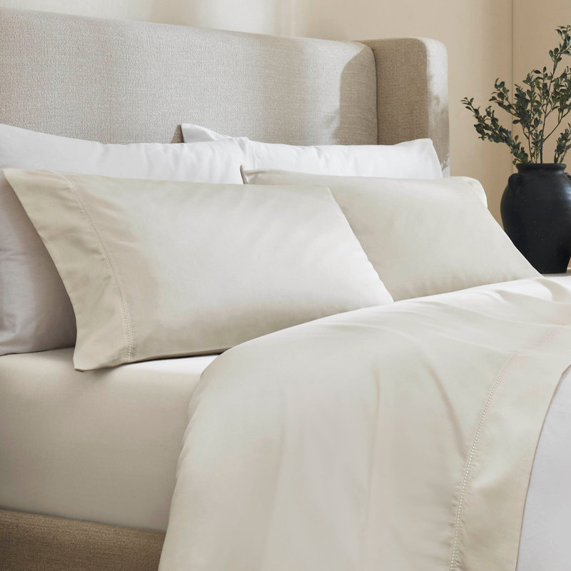 Ensemble de draps Impressions, Ensemble de draps pour lit simple TG avec 1 taie d, Ivoire