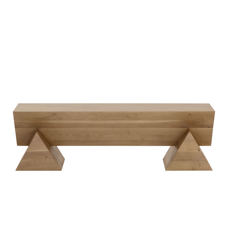 Gregor Solid Wood Bench, Rustic Oak