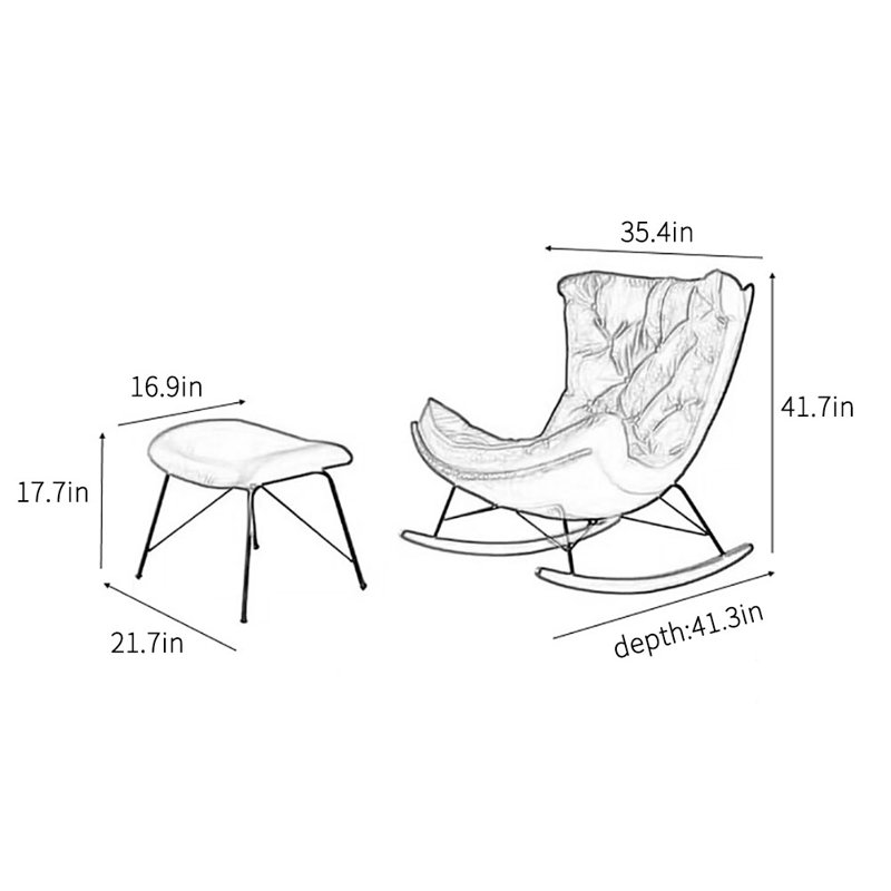 Chaise berçante Nordic, Orange