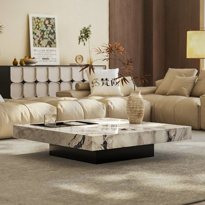 Luxury-Style Square Marble Coffee Table