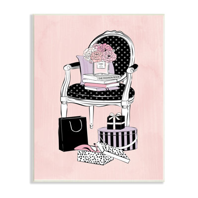 Chaise chic avec des sacs de magasinage par Martina - Impression sur toile