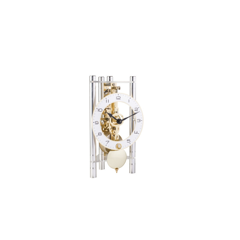 Analogue Metal Mechanical Tabletop Clock in Silver