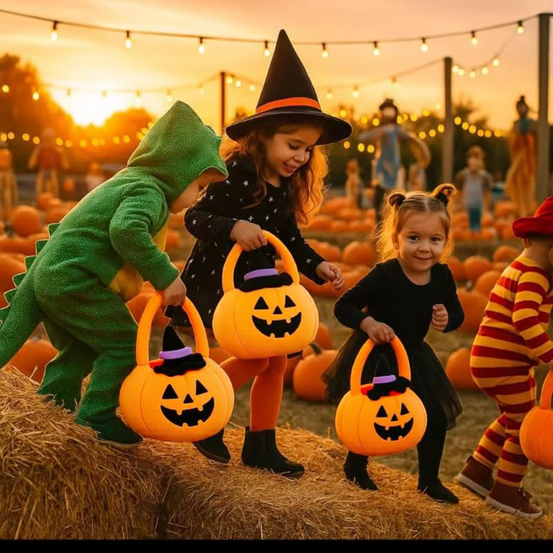Peluches ou paniers de friandises pour Halloween