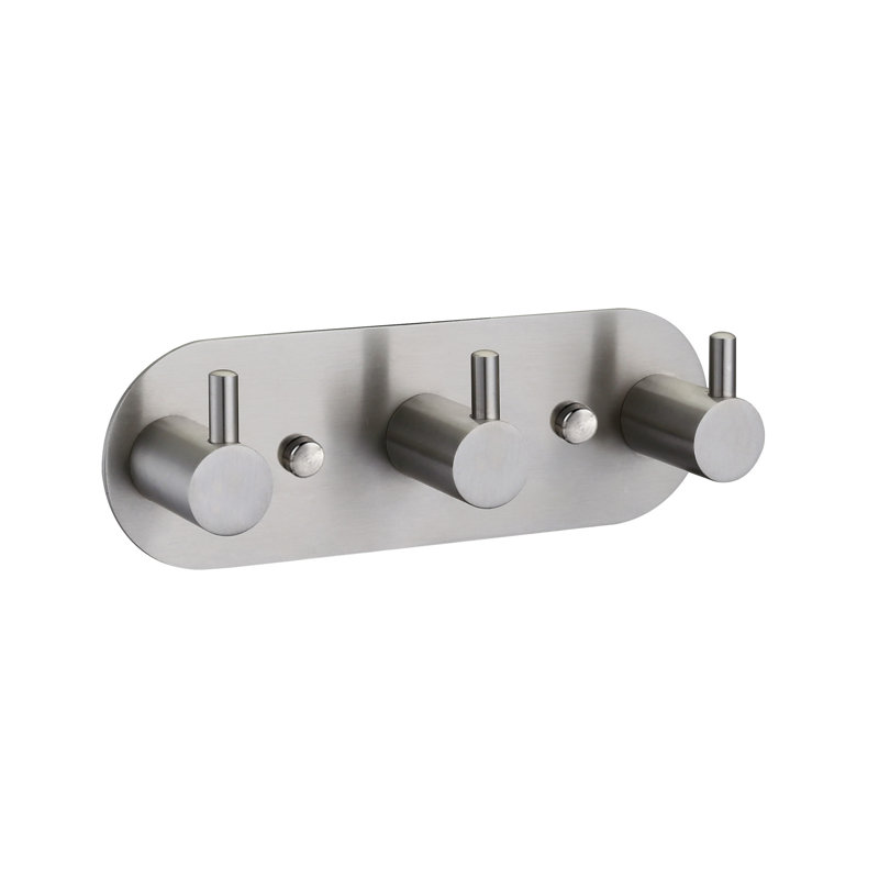 Triple Wall Mounted Robe Hook, Polished Satin