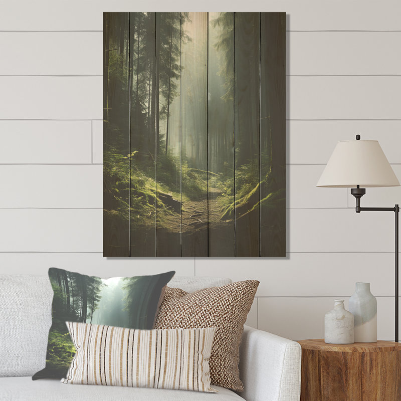 «Deep Into The Forest» - Forêt sur bois, H 40 po x l 30 po