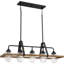 Luminaire suspendu linéaire à 5 lumières pour îlot de cuisine Edwina