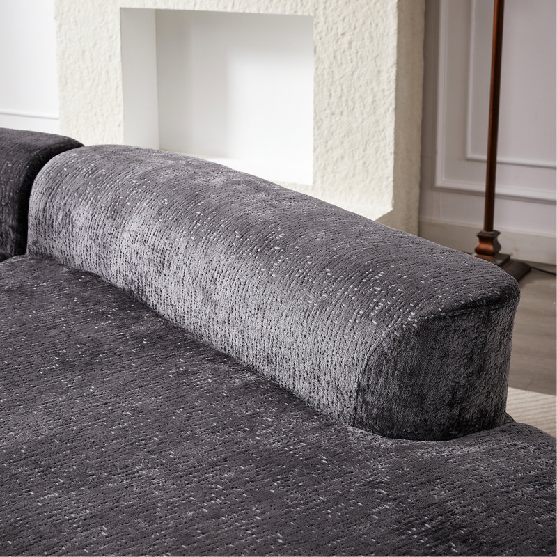 Canapé modulaire Luxury Chenille, Gris, H 30,13 po x l 29,65 po x P 30,49 po