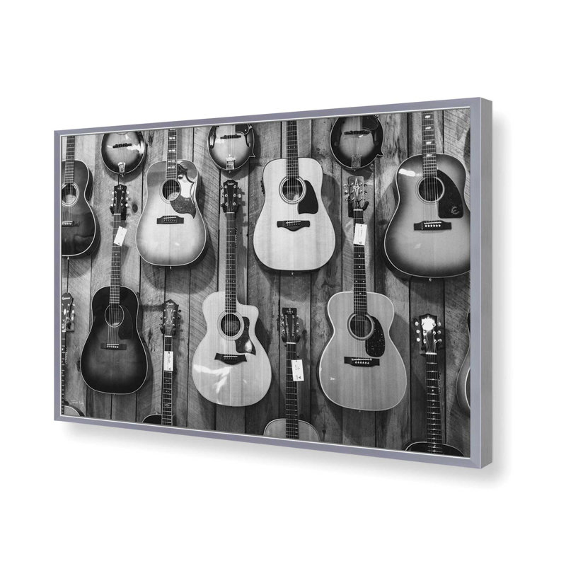 «Guitar Heaven II» par Jennifer Rigsby, reproduction d'art, L 30 po x H 20 po, Silver, Framed Print