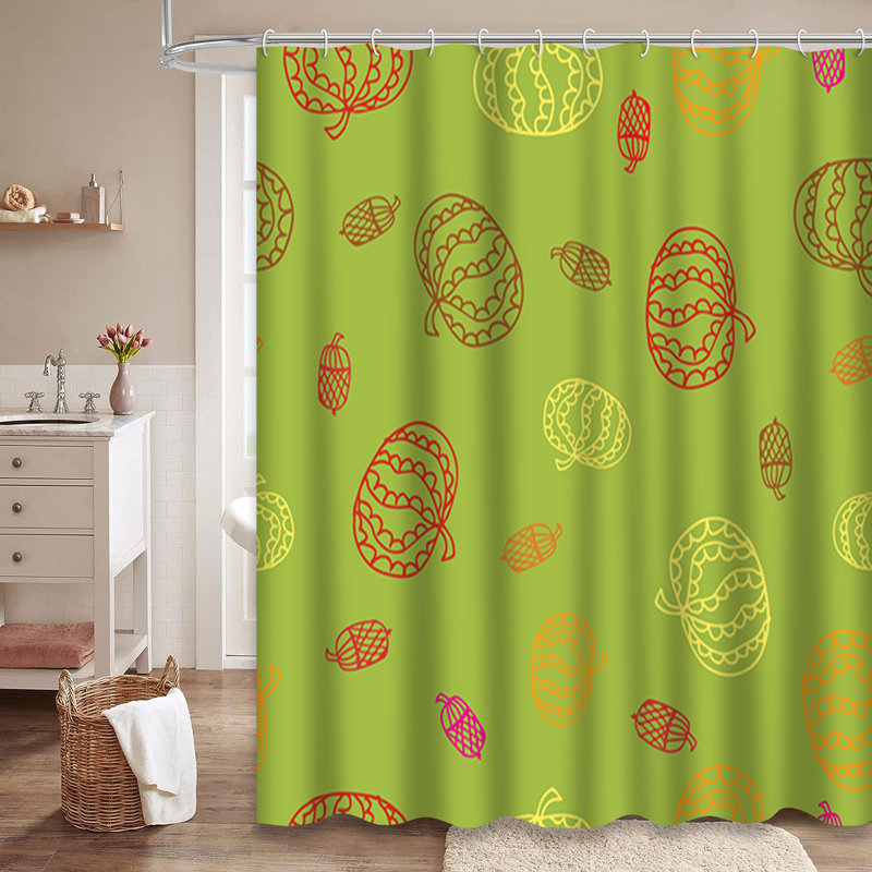 Rideau de douche à motif abstrait avec 12 crochets Creative Autumn, L 72 po x l 72 po