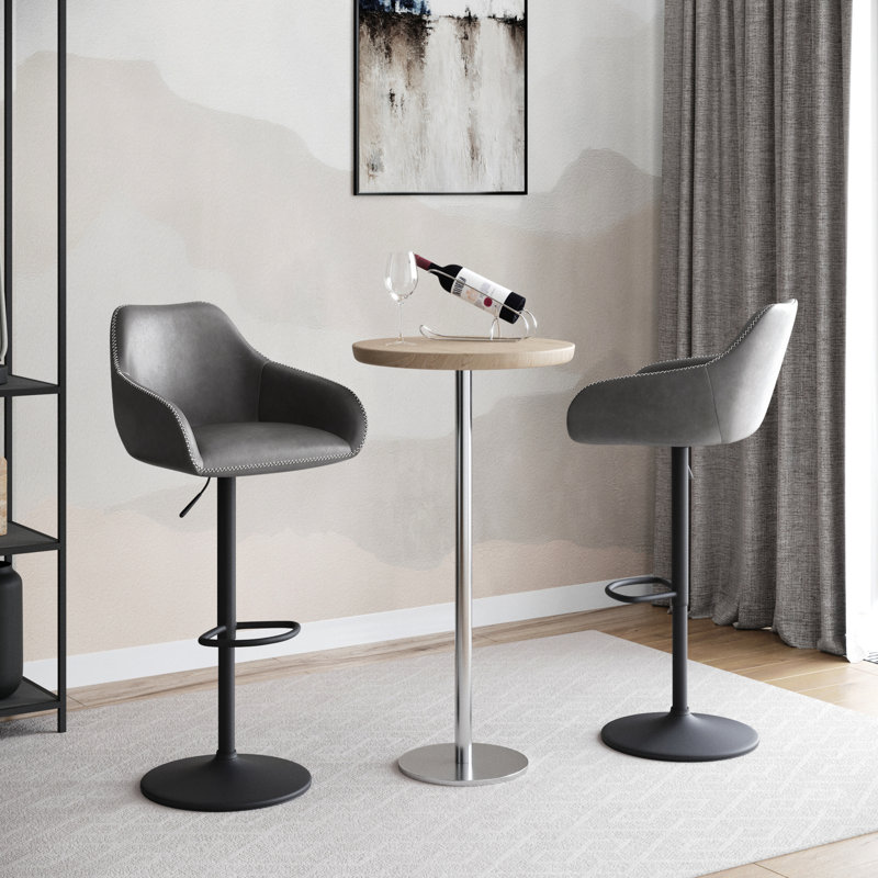 Adjustable Height Counter Stool, Grey