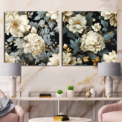 Urban Victorian Splendor - motif victorien à motif floral carré - ensemble de 2