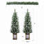 Ensemble de 3 guirlandes de Noël artificielles et ensemble de 2 arbres d'entrée avec lumières DEL