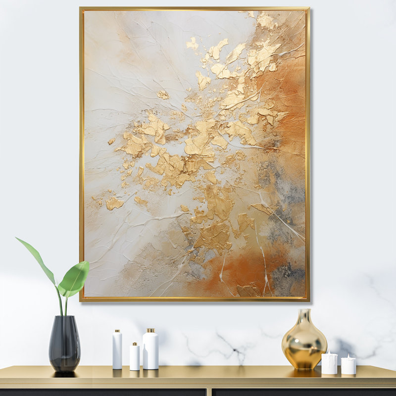 Geode Magic II sur toile, Cadre flottant doré, H 32 po x l 24 po x P 1 po