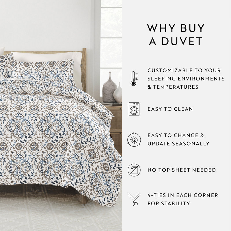 Taupe Damask Ultra Soft Polyester King Duvet Cover Set
